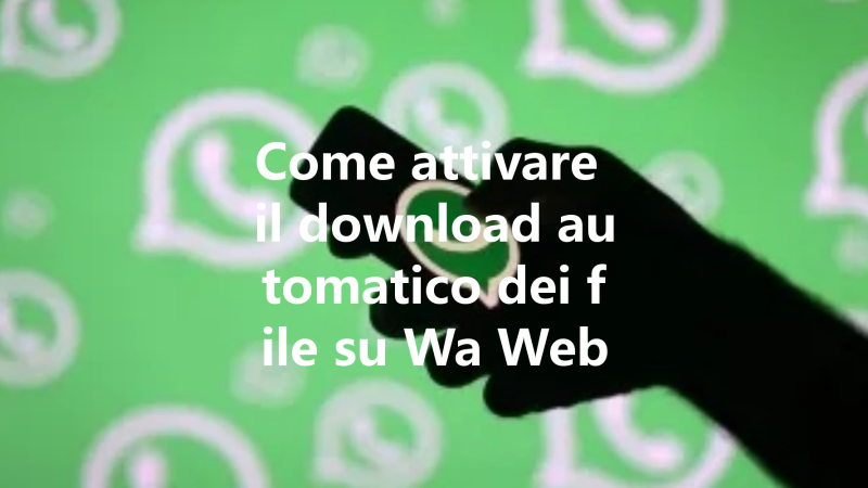 Come attivare il download automatico dei file su Wa Web 三