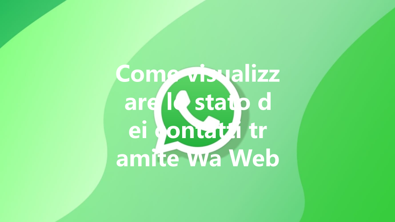 Come visualizzare lo stato dei contatti tramite Wa Web 三