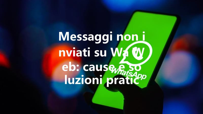 Messaggi non inviati su Wa Web: cause e soluzioni pratiche 三